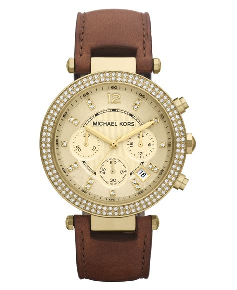 brown leather strap watch womens michael kors|Michael Kors silicone watch band.